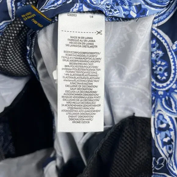 Polo Ralph Lauren Paisley Shorts mens Size 38 Blue Pocket Stretch Straight - Picture 8 of 11